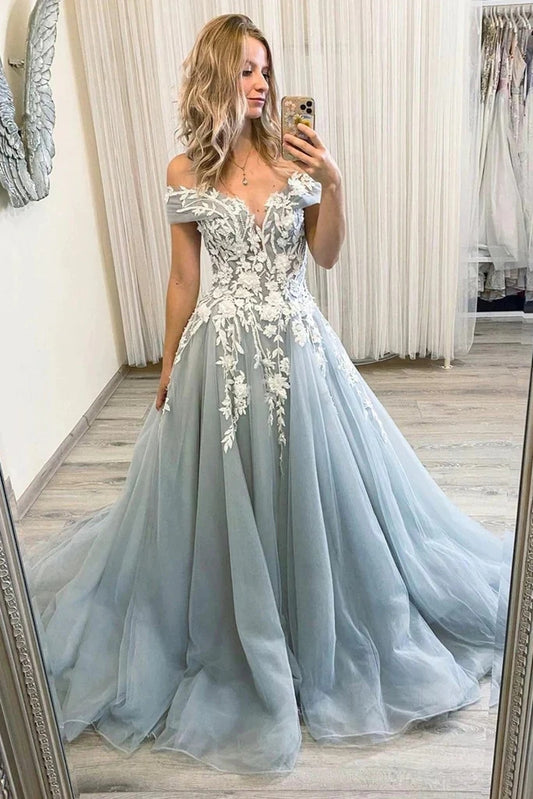 Off Shoulder Lace Prom Dresses 2023