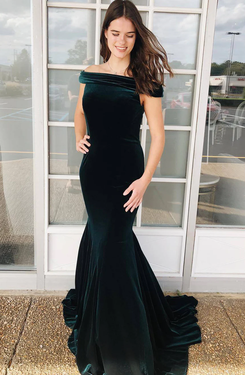velvet winter formal dress One Shoulder Velvet Winter Formal Bridesmaid Dresses