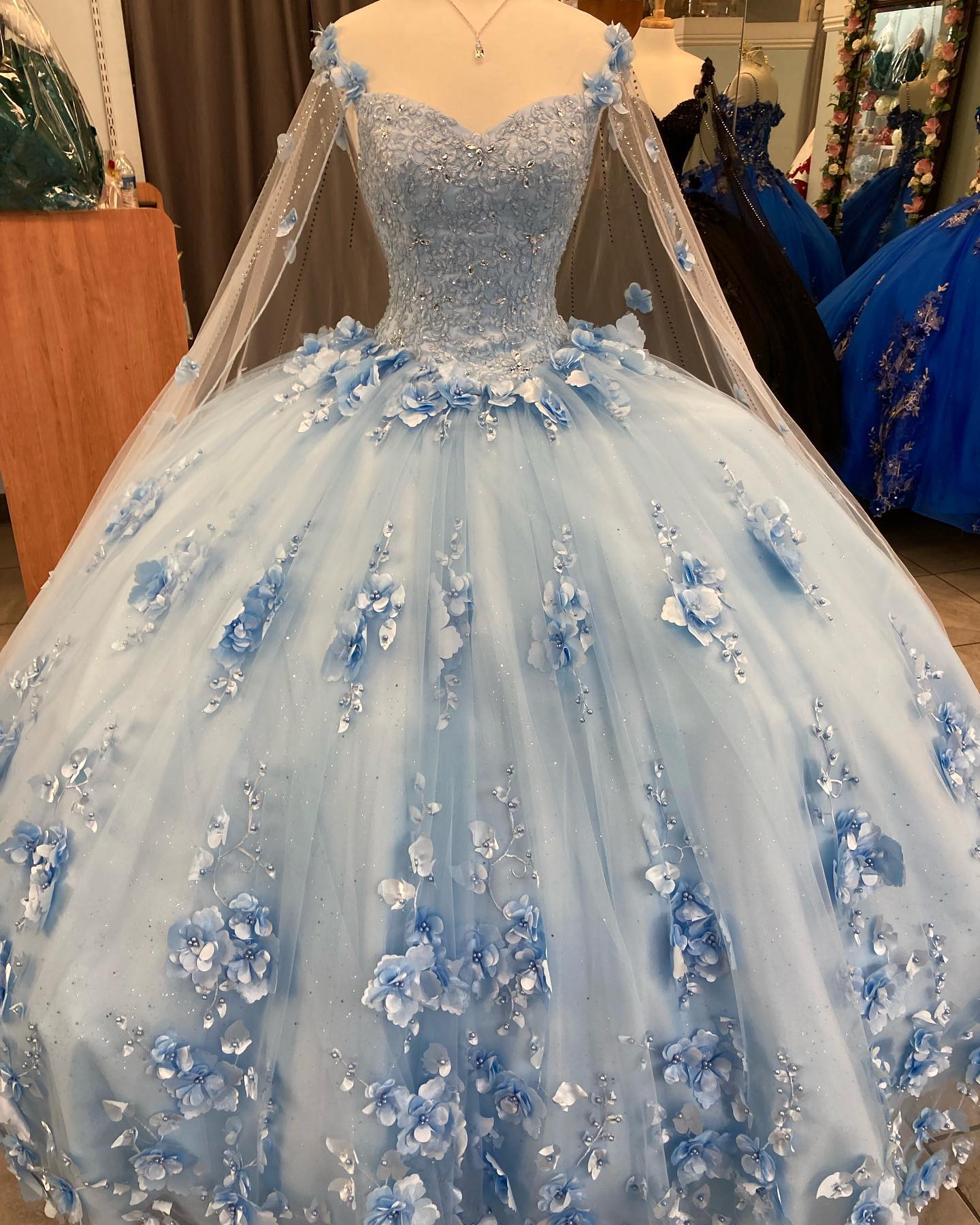Ball Gown Light Blue Quinceanera Dresses Cheap 3D Floral vestidos de 1 – MyChicDress Ball Gown Light Blue Quinceanera Dresses Cheap 3D Floral vestidos de 1 – MyChicDress