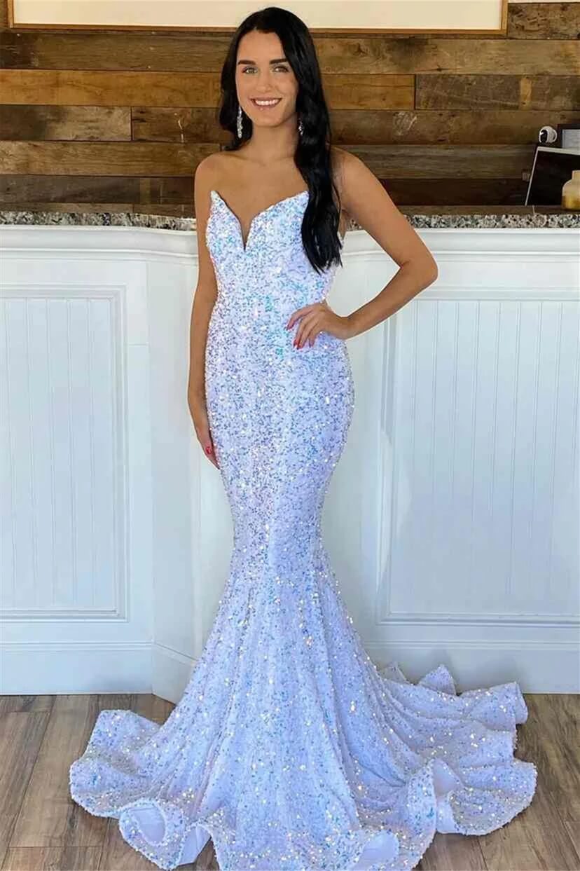 Mermaid Dress Iridescent Sequin Dress Long White Iridescent Sequin Prom Dress V Neck Mermaid Formal Evening Mermaid Dress Iridescent Sequin Dress Long White Iridescent Sequin Prom Dress V Neck Mermaid Formal Evening