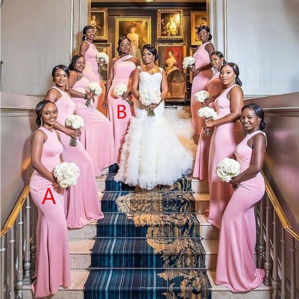 Cheap Pink Bridesmaid Dresses Mismatched Mermaid Long Satin Wedding Pa MyChicDress Cheap Pink Bridesmaid Dresses Mismatched Mermaid Long Satin Wedding Pa MyChicDress