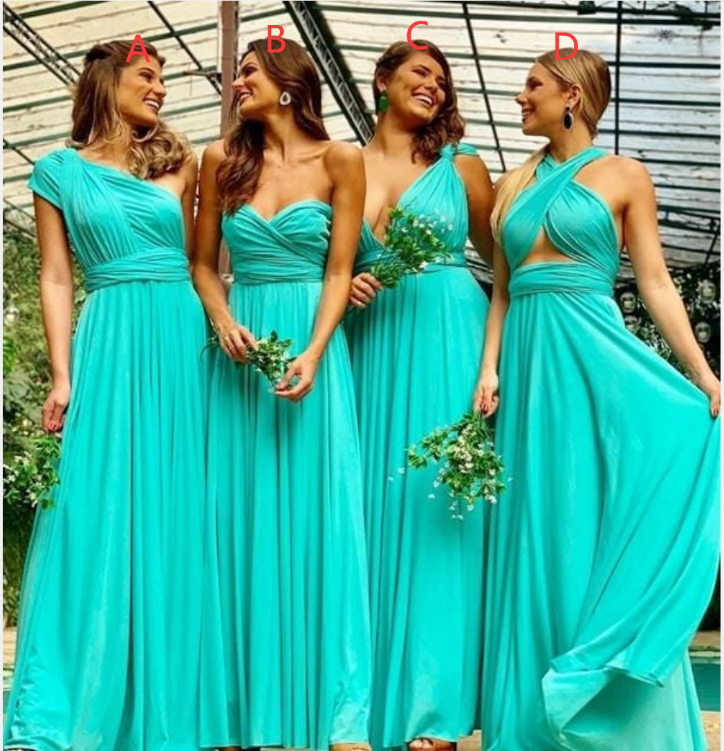 Turquoise Dress Bridesmaid Multiway Convertible | MyChicDress Custom Size / Same as Picture / B Turquoise Dress Bridesmaid Multiway Convertible | MyChicDress Custom Size / Same as Picture / B