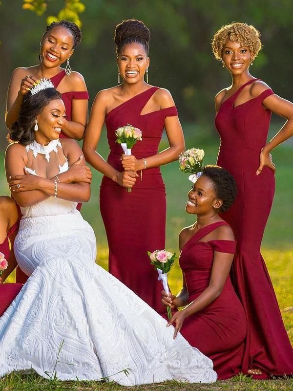 Hot Off Shoulder Long Bridesmaid Dress Burgundy Mermaid Wedding Party Dresses US12 / Custom Color Hot Off Shoulder Long Bridesmaid Dress Burgundy Mermaid Wedding Party Dresses US12 / Custom Color