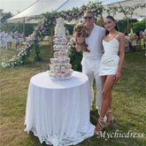 Mermaid Mini Short Wedding Dress Spaghetti Straps with Appliques - MyChicDress