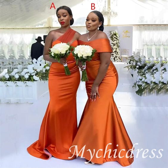 Mismatched Long Burnt Orange Wedding Bridesmaid Dresses Mermaid US6 / Custom Color / B Mismatched Long Burnt Orange Wedding Bridesmaid Dresses Mermaid US6 / Custom Color / B