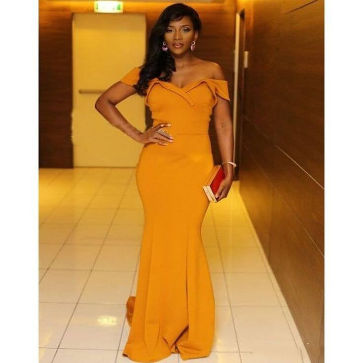 Off the Shoulder Yellow Wedding Guest Dresses Satin Mermaid Formal Dre MyChicDress Off the Shoulder Yellow Wedding Guest Dresses Satin Mermaid Formal Dre MyChicDress
