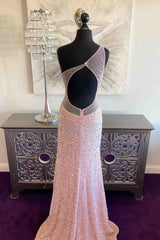 2024 One Shoulder Pink Long Prom Dresses Mermaid Formal Gown