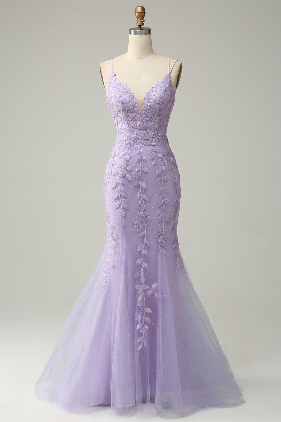 2024 Long Mermaid Purple Lace Prom Dresses Violet Strapless Formal Dre