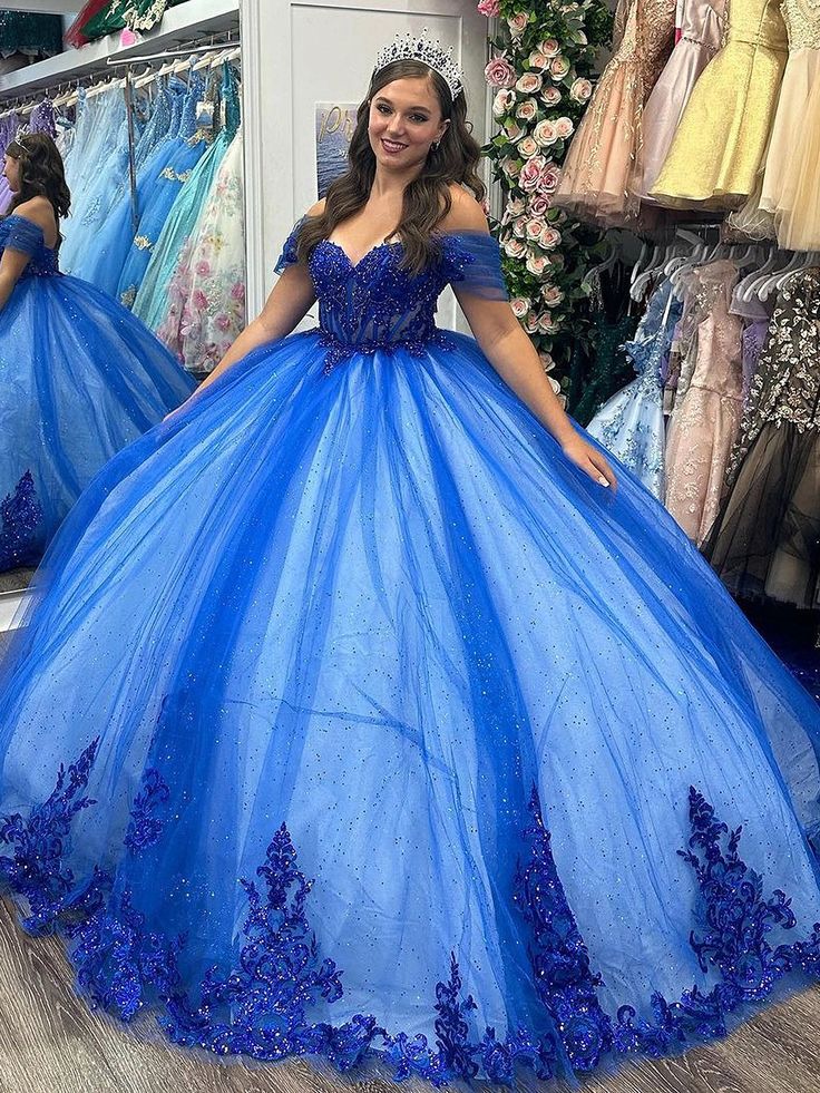 Royal Blue Quinceanera Dresses Beading Sweet 16 Party Vestido de 15 Anos Green / US0 Royal Blue Quinceanera Dresses Beading Sweet 16 Party Vestido de 15 Anos Green / US0