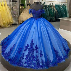Royal Blue Quinceanera Dresses Beading Sweet 16 Party Vestido De 15 Anos