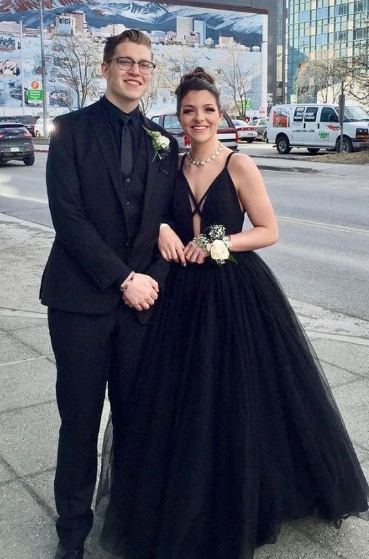 Simple Gothic Wedding Dress Black Tulle Princess Prom Dresses Sleeveless Black / US10 Simple Gothic Wedding Dress Black Tulle Princess Prom Dresses Sleeveless Black / US10