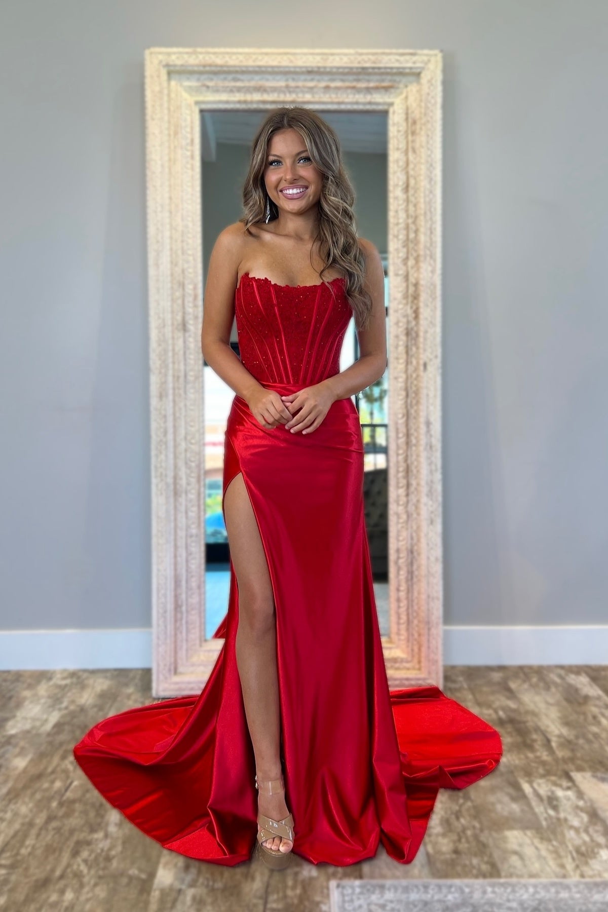 strapless evening dresses uk Poppy Black Sequin Corset Strapless With Low Back Formal Prom Dress