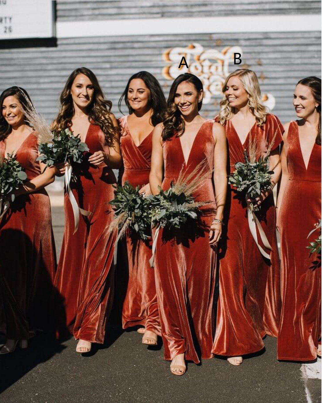 Winter Rust Velvet Bridesmaid Dress V Neck Sleeveless Wedding Guest Dress US16W / Same as Picture / B Winter Rust Velvet Bridesmaid Dress V Neck Sleeveless Wedding Guest Dress US16W / Same as Picture / B