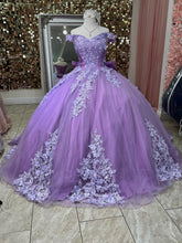 Ball Gown Girls Purple Quinceanera Dresses Lace Appliques Off the shouder