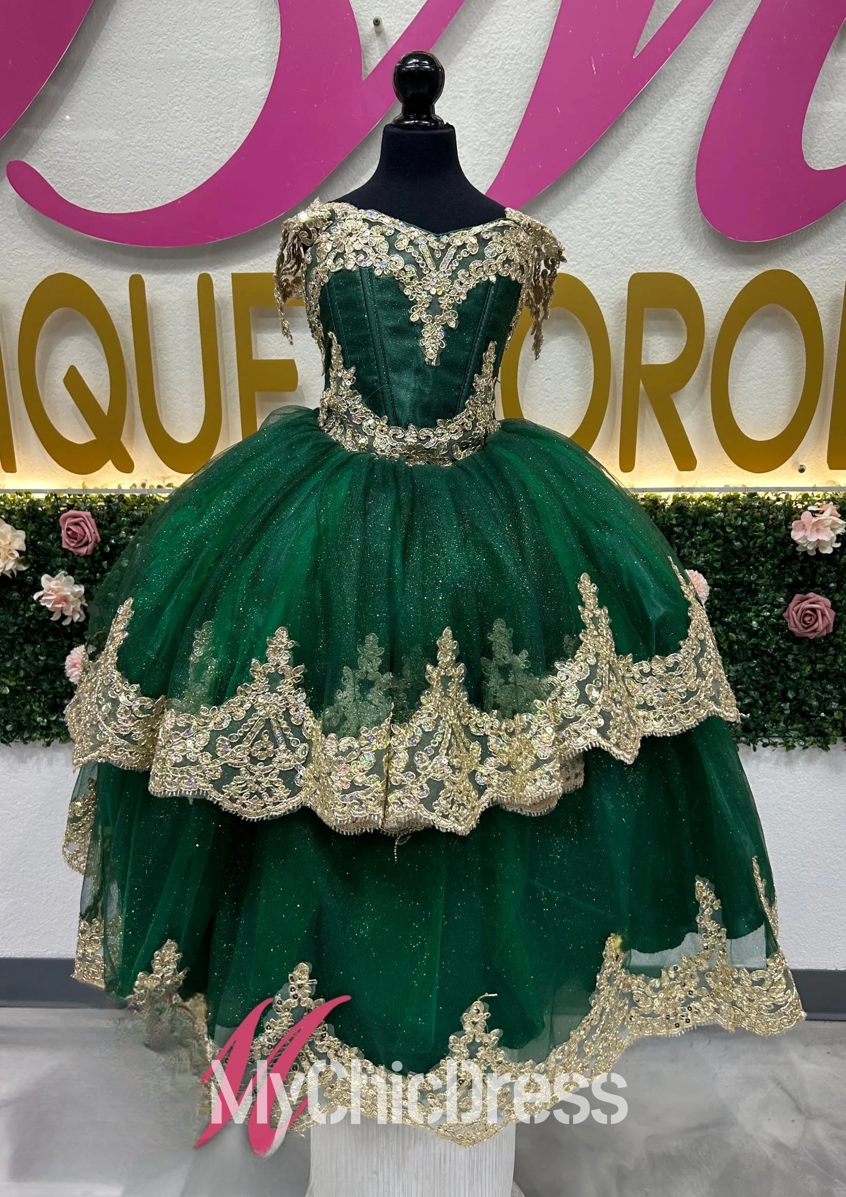 Cute Emerald Green Mini Quinceanera Dresses Gold Lace off the Shoulder with Bow 9 / Custom color Cute Emerald Green Mini Quinceanera Dresses Gold Lace off the Shoulder with Bow 9 / Custom color