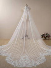 Elegant Floral Lace Sequins Cathedral Wedding Veil