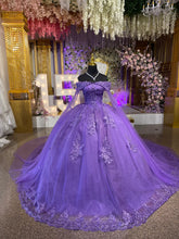 Floral Purple Quinceanrea Dresses Beaded Sweetheart With Cape
