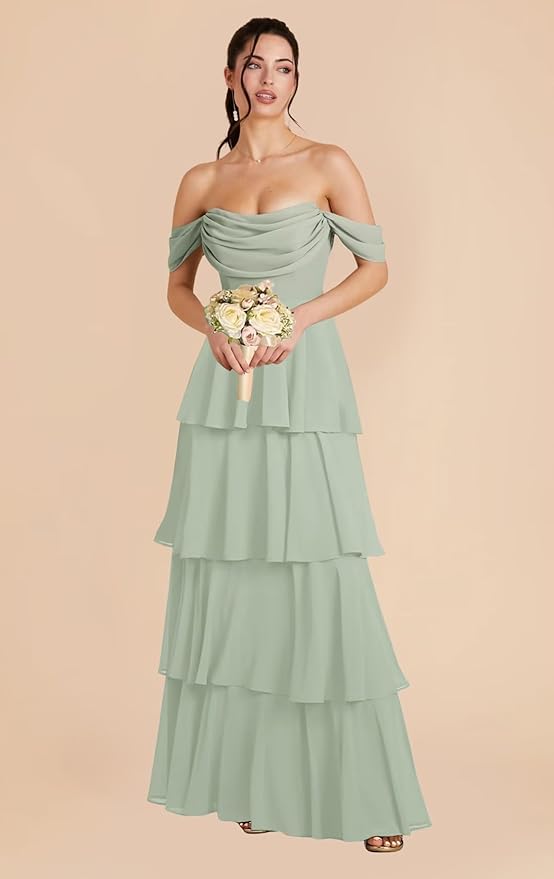 boho chiffon bridesmaid dress Boho Wedding Blush Pink Chiffon Long Sleeves Side Slit Bridesmaid Dresses, CB0094 US6 / As Pic