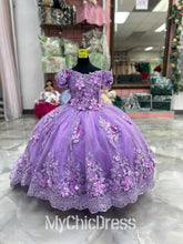 Mini Quinceanera Dresses Lavender off the Shoulder with Flowers Mychicdress