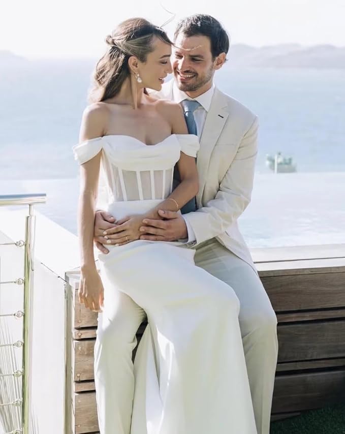 Minimalist Summer Beach Wedding Dress Corset Off the Shoulder MyChicDress Minimalist Summer Beach Wedding Dress Corset Off the Shoulder MyChicDress