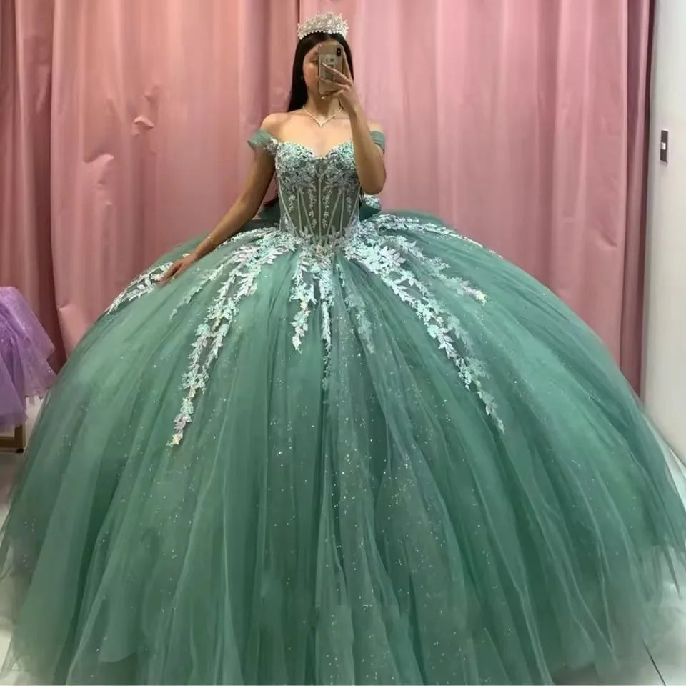 Mint Green Quinceanera Dresses Lace Mexican Girl Sweet 15 Dresses US8 / Mint Green Mint Green Quinceanera Dresses Lace Mexican Girl Sweet 15 Dresses US8 / Mint Green