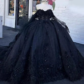 Princess Gothic Black Quinceanera Dresses For Sweet 16 Girls Mychicdress