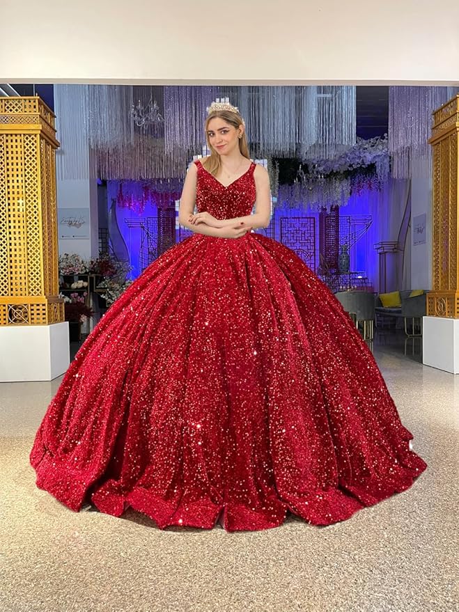 Red Prom Dress Red Puffy Quince Dresses Medieval Fantasy