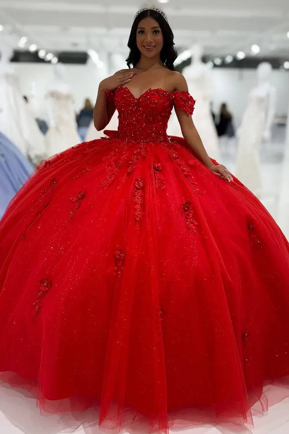 Princess Red Ball Gown Quince Dresses Appliqued Sweet 16 Gowns MyChicDress Princess Red Ball Gown Quince Dresses Appliqued Sweet 16 Gowns MyChicDress