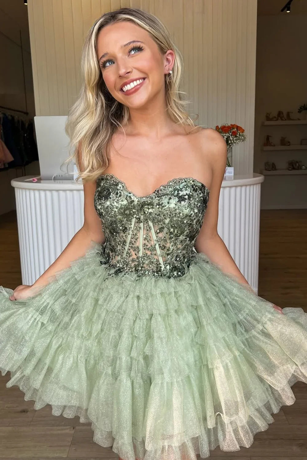 Green Winter Formal Dresses Short Green Green Winter Formal Dresses Short Green