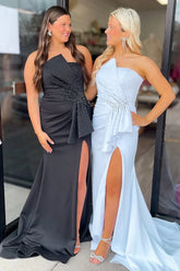 Strapless Formal Dress for Sale Trumpet Beads Pleated Side Slit Mychicdress