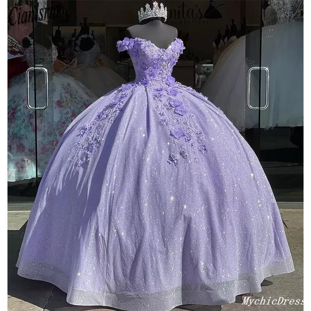 Pretty Lavender Sweet Sixteen Dresses 2025 Off The Shoulder
