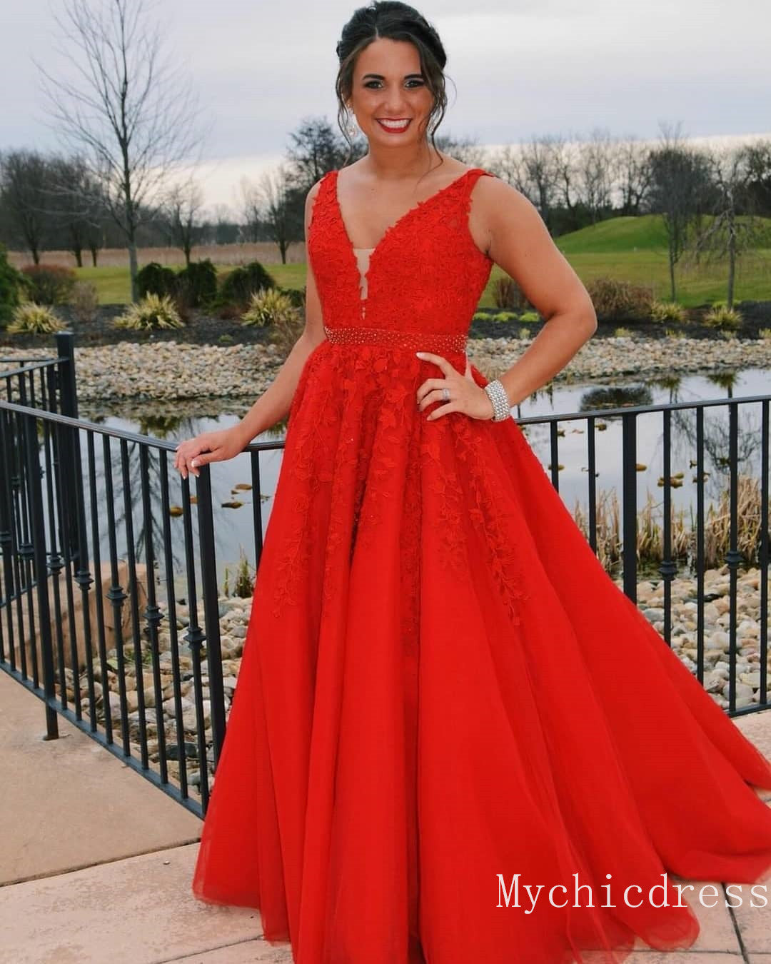 red lace dress with belt Red Floral Guipure Lace Tiered Maxi Dress - All Dresses