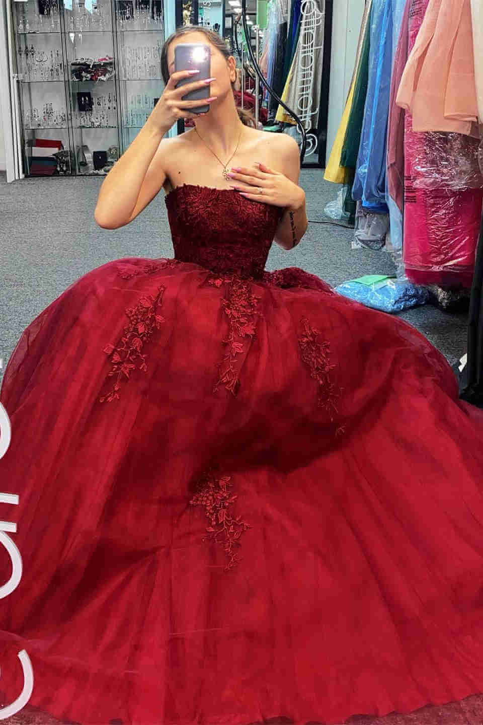 prom dresses 2025 burgundy Burgundy Satin Tulle Long Prom Dresses 2025 For Women, Burgundy Formal Evening Dresses