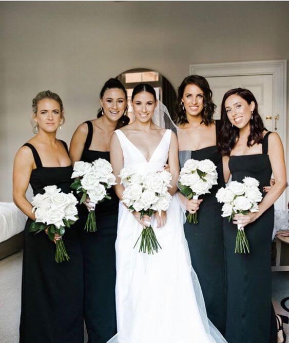 Bridesmaids Wear Wedding Party With Black Bridesmaid Dresses Cheap