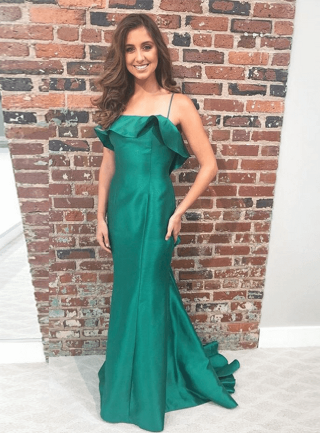 affordable green prom dresses Shiny Green Ball Gown V-neck Cheap Prom Dresses SP779