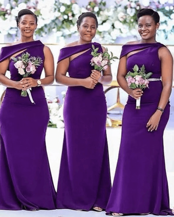 Cheap Long Bridesmaid Dresses Purple One Shoulder Wedding Guest Dress Cheap Long Bridesmaid Dresses Purple One Shoulder Wedding Guest Dress