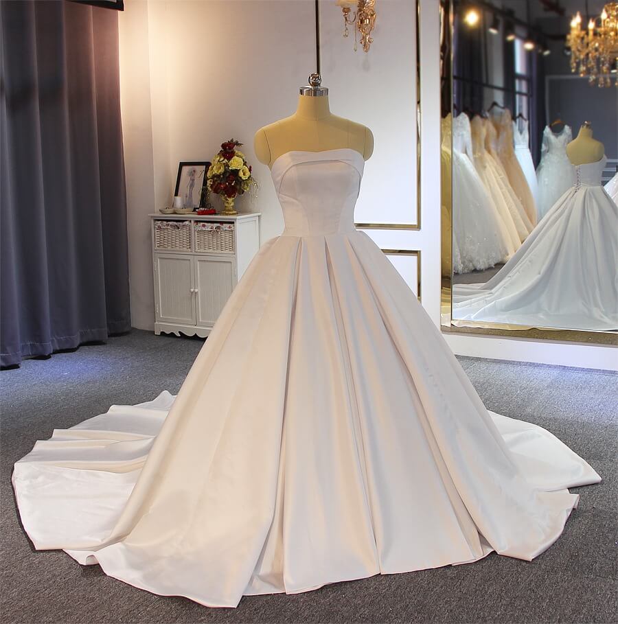 Cheap Satin Wedding Dresses Strapless Ball Gown Bridal Dress Discount – MyChicDress Cheap Satin Wedding Dresses Strapless Ball Gown Bridal Dress Discount – MyChicDress