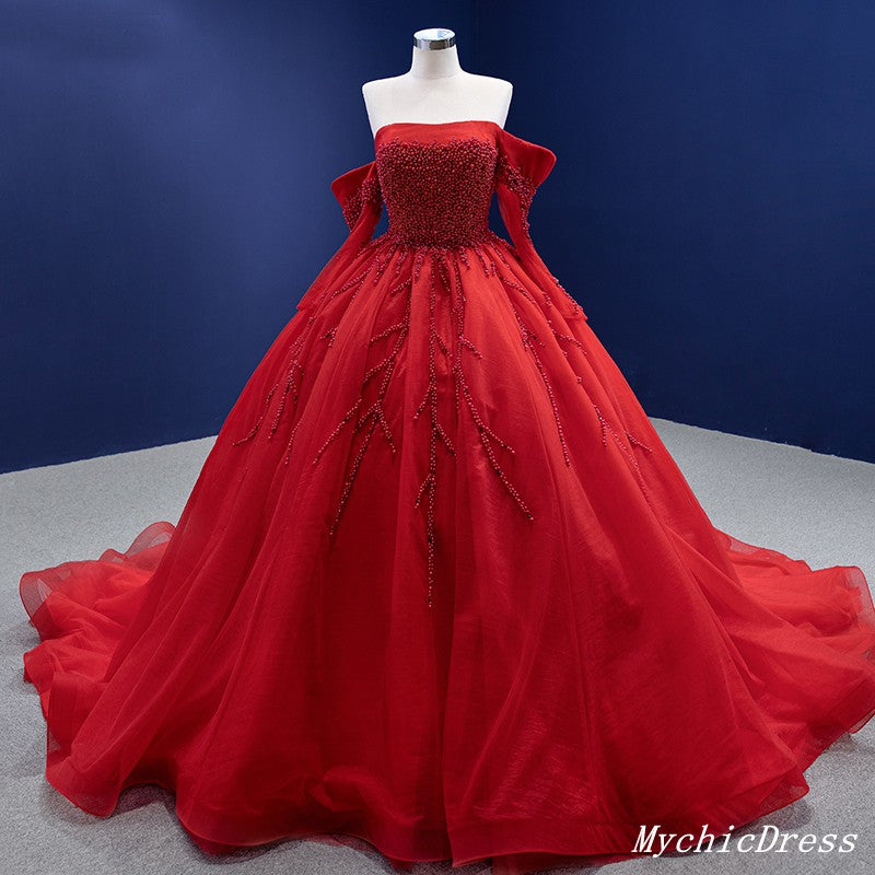 red dress 15 Rachel Allan RQ3145 Long Ball Gown Beaded Quinceanera Dress