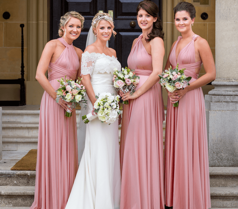 Blush bridesmaid dresses with sleeves shop