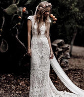 Gorgeous Lace Vintage Boho Wedding Dresses Mermaid Long Bridal Gowns MyChicDress