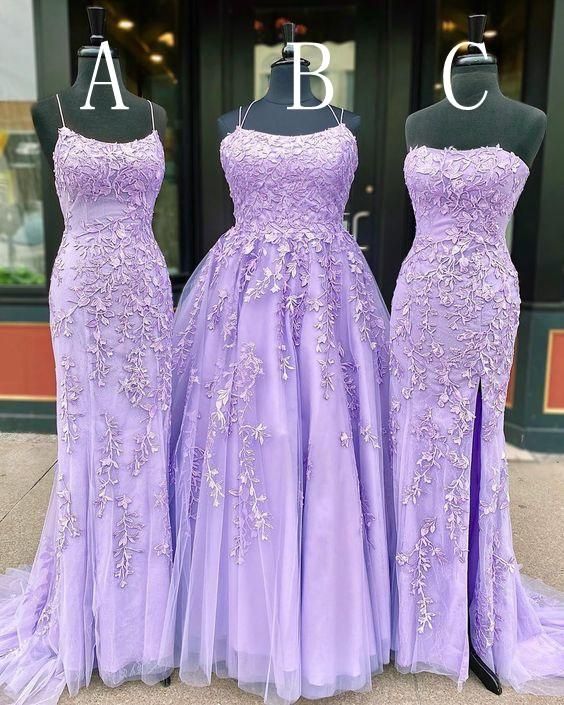 Hot Lace Violet Purple Lace Prom Dresses Sleeveless Long School Dance Dress Purple / A / US14 Hot Lace Violet Purple Lace Prom Dresses Sleeveless Long School Dance Dress Purple / A / US14