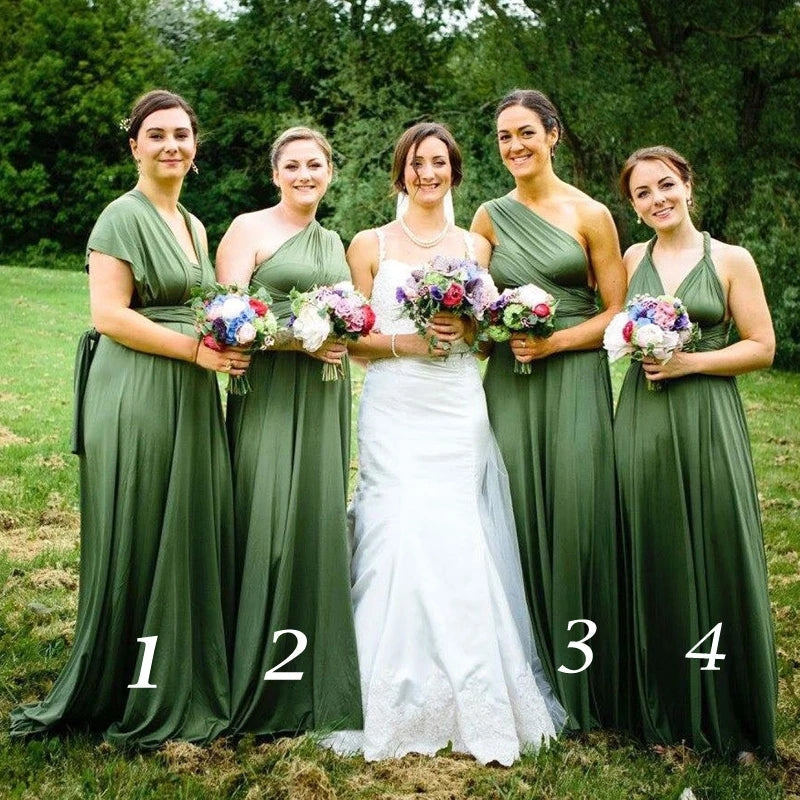 Hot Mismatched Hunter Green Bridesmaid Dresses Fall Wedding Guest