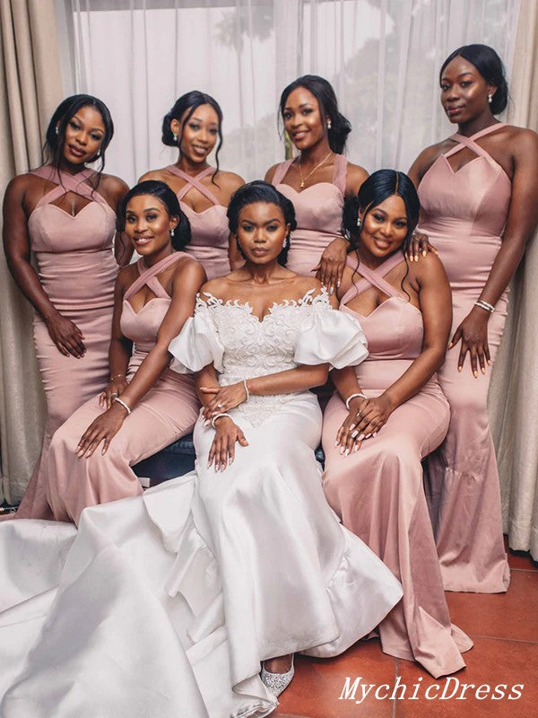 Hot Sweetheart Blush Pink Wedding Guest Dresses Mermaid Bridesmaid Dress US16 / Custom Color Hot Sweetheart Blush Pink Wedding Guest Dresses Mermaid Bridesmaid Dress US16 / Custom Color