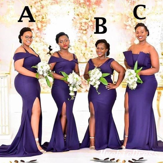 Long Multiway Purple Bridesmaid Dresses Mermaid Sleeveless Wedding Guest Dress US8 / Custom Color / C Long Multiway Purple Bridesmaid Dresses Mermaid Sleeveless Wedding Guest Dress US8 / Custom Color / C