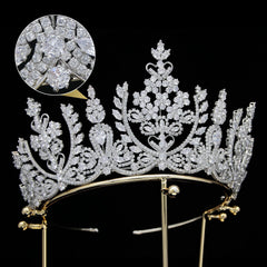 Luxury Cubic Zirconia Queen Tiaras Wedding Crowns Quinceanera Hair Accessories