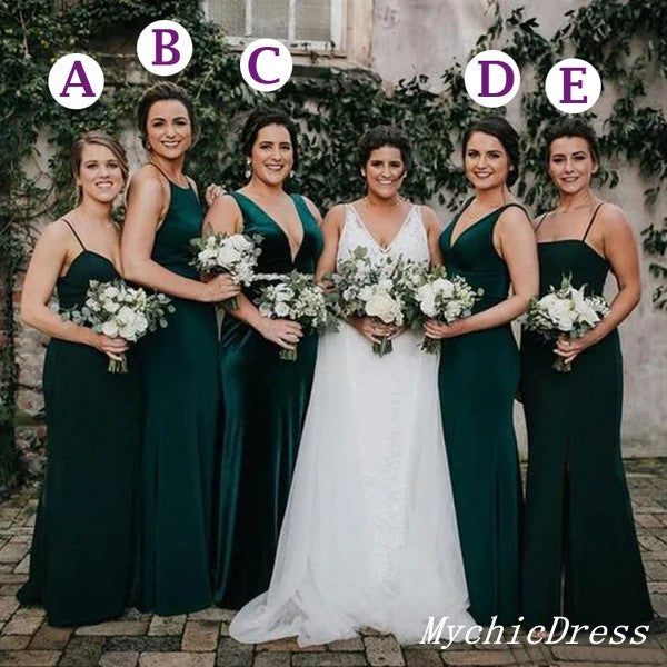 Mismatched Emerald Green Bridesmaid Dresses Mermaid Long Wedding Guest Dress US4 / Same as Picture / D Mismatched Emerald Green Bridesmaid Dresses Mermaid Long Wedding Guest Dress US4 / Same as Picture / D