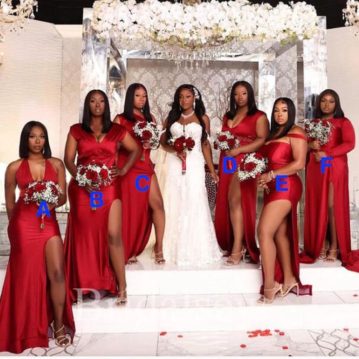 Mismatched Red Bridesmaid Dresses Long Sleeveless Wedding Guest Dress US16 / Same as Picture / B Mismatched Red Bridesmaid Dresses Long Sleeveless Wedding Guest Dress US16 / Same as Picture / B