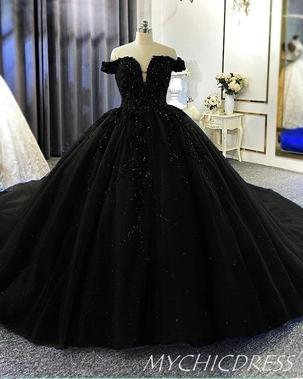 Black Puffy Prom Dress Wedding Dress Black Puffy Prom Dresses