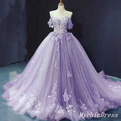 2024 Off the Shoulder Lace Appliques Purple Prom Dresses Sweet 16 Dresses