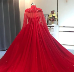 2024 Red Ball Gown Wedding Dresses Crystals Sweet 16 Quinceanera Dress